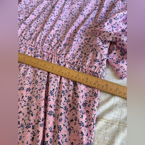 Pretty Little Thing plus size 2XL pink ruffle mini dress floral short sleeve - Picture 8 of 11